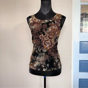 White Stag Y2k whimsy goth brown boho paisley tank top